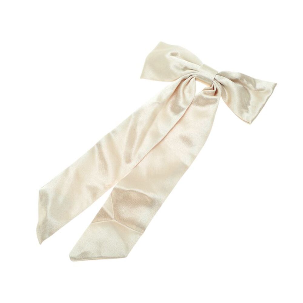 Satin Bow Ribbon Duckbill Hair Clips Hairdo Clip Champagne